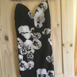 ASOS Black and white fitted midi dress